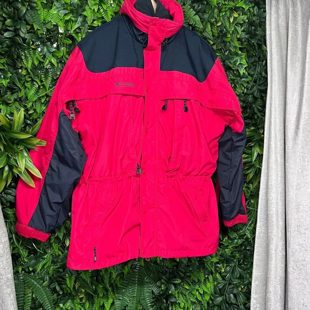 COLUMBIA SPORTSWEAR Jacket Mens M Red Black Bugaboo Full Zip 2 In 1 Fleece Lined